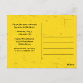 建設車両の子供用カスタム誕生日パーティー ポストカード (裏面)