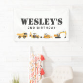 建設車両の男の子の誕生日 横断幕 (インサイチュ)