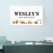 建設車両の男の子の誕生日 横断幕 (トレードショー)