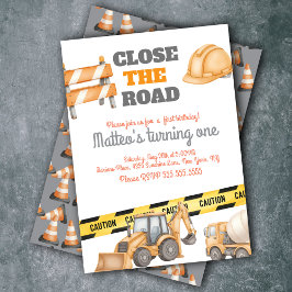 建設車両の誕生日ダンプトラック 招待状
