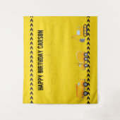 建設車両カスタム子供誕生日パーティー タペストリー (正面)