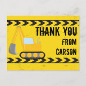 建設車両男子 誕生日 子供 ありがとう ポストカード (正面)