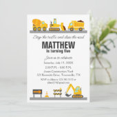 建設車両 トラック 誕生日招待状 招待状 (スタンド正面)