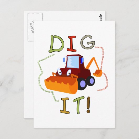 建設車両It Tシャツとギフトを掘る ポストカード (正面/裏面)