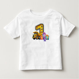 建設1歳の誕生日パーティー トドラーTシャツ