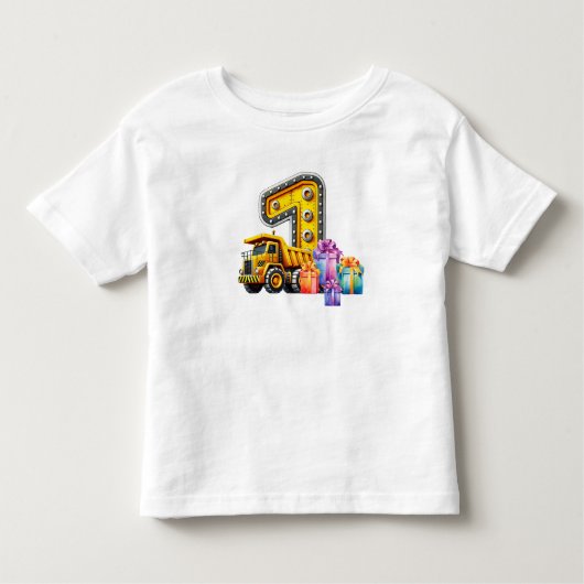 建設1歳の誕生日パーティー トドラーTシャツ (正面)