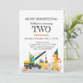 建設2歳の誕生日パーティー、恐竜をテーマに 招待状 (スタンド正面)