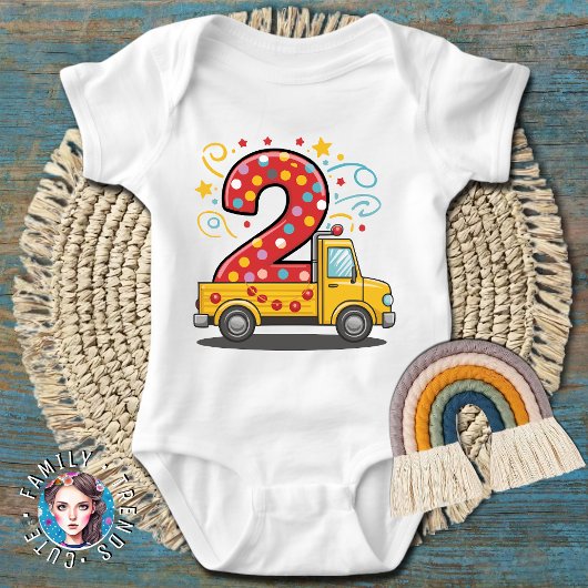 建設2歳の誕生日 ベビーボディスーツ