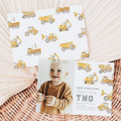 建設2歳誕生日招待状 | トラック 招待状