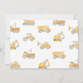 建設2歳誕生日招待状 | トラック 招待状 (裏面)