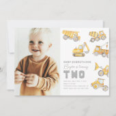 建設2歳誕生日招待状 | トラック 招待状 (正面)