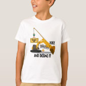 建設3歳誕生日招待状テンプレート | 編集可能 Tシャツ (正面)