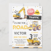 建設3歳誕生日招待状 招待状 (正面)