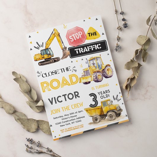 建設3歳誕生日招待状 招待状