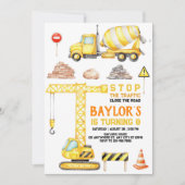 建設8歳の誕生日おめでとう！ 招待状 (正面)