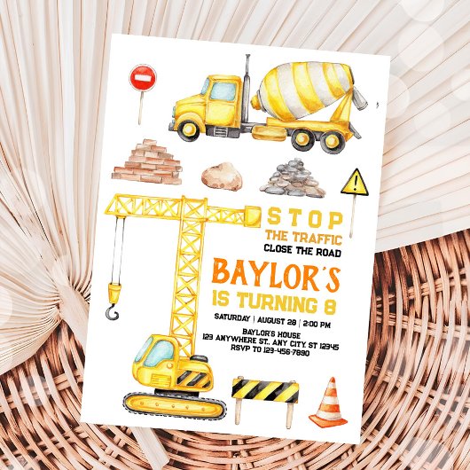 建設8歳の誕生日招待状 招待状