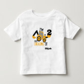 建設 ハッピー バースデー 掘ってる 年 名前 トドラーTシャツ (正面)