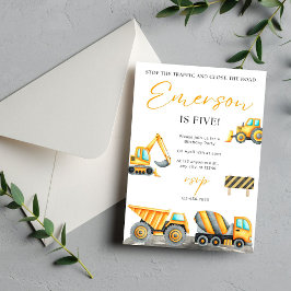 建設 誕生日パーティー サンキューカード