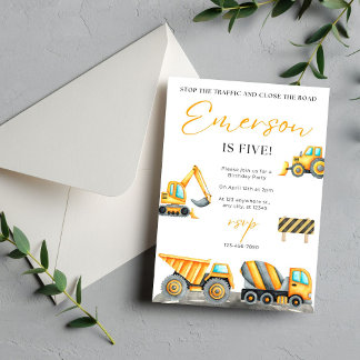 建設 誕生日パーティー サンキューカード