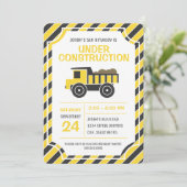 建設 誕生日パーティー ダンプトラック 招待状 (スタンド正面)
