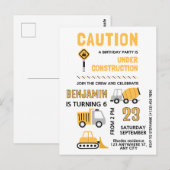 建設 誕生日パーティー ポストカード (正面/裏面)