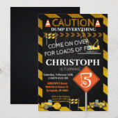 建設 誕生日パーティー 招待状 (正面/裏面)