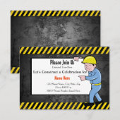 建設 誕生日パーティー 招待状 (正面/裏面)