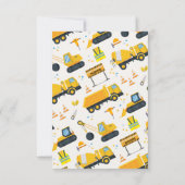 建設 誕生日 お礼カード – 黄色のダンプ サンキューカード (裏面)