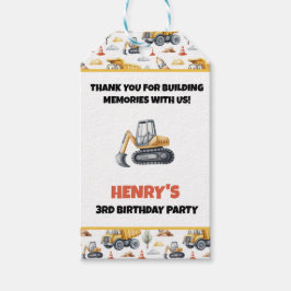 建設 誕生日 サンクスネーム ショベル ギフトタグ