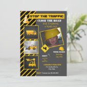 建設 誕生日 | ダンプトラック ブルドーザー 招待状 (スタンド正面)