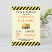 建設 誕生日 ダンプトラック 招待状 (スタンド正面)