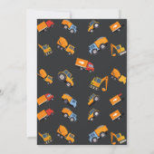 建設 誕生日 ダンプ トラック パーティー 招待状 (裏面)