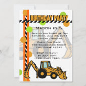 建設 誕生日 招待状 (正面)