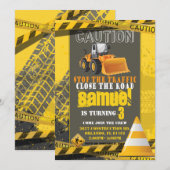 建設 誕生日 招待状 (正面/裏面)