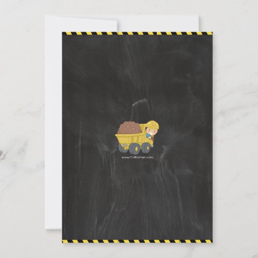 建設 誕生日 招待状 カード (裏面)