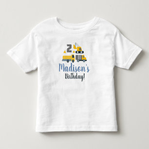 建設 誕生日 2歳 車 パーティー 名前 トドラーTシャツ