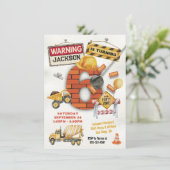 建設 誕生日 6歳 解体ボール 招待状 (スタンド正面)