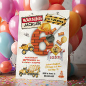 建設 誕生日 6歳 解体ボール 招待状