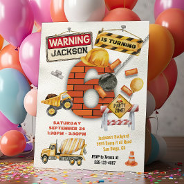 建設 誕生日 6歳 解体ボール 招待状