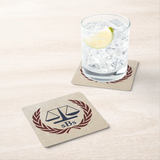 弁はかりで測護士のパーソナライズされた贈り物 スクエアペーパーコースター (インサイチュ)