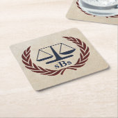 弁はかりで測護士のパーソナライズされた贈り物 スクエアペーパーコースター (アングル)
