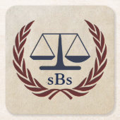 弁はかりで測護士のパーソナライズされた贈り物 スクエアペーパーコースター (正面)