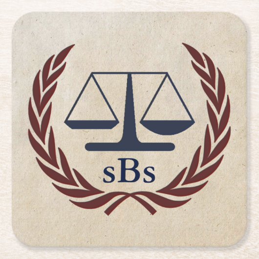 弁はかりで測護士のパーソナライズされた贈り物 スクエアペーパーコースター (正面)