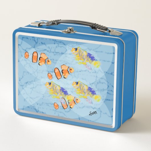 弁当箱：熱帯魚の学校 メタルランチボックス (正面)