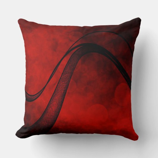 弁柄によって陰影を付けられる波-装飾用クッション クッション (正面)