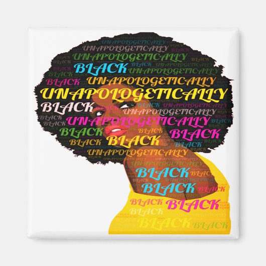 弁解できない黒い四角い磁石 マグネット (正面)