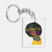 弁解の余地のない黒い四角キーチェーン キーホルダー (正面左)