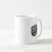 弁解よりも強く抽象的なデザイン コーヒーマグカップ (正面右)