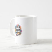 弁解よりも強く抽象的なデザイン コーヒーマグカップ (正面左)
