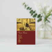 弁証法モノグラム、金ゴールド黄色の赤 名刺 (スタンド正面)